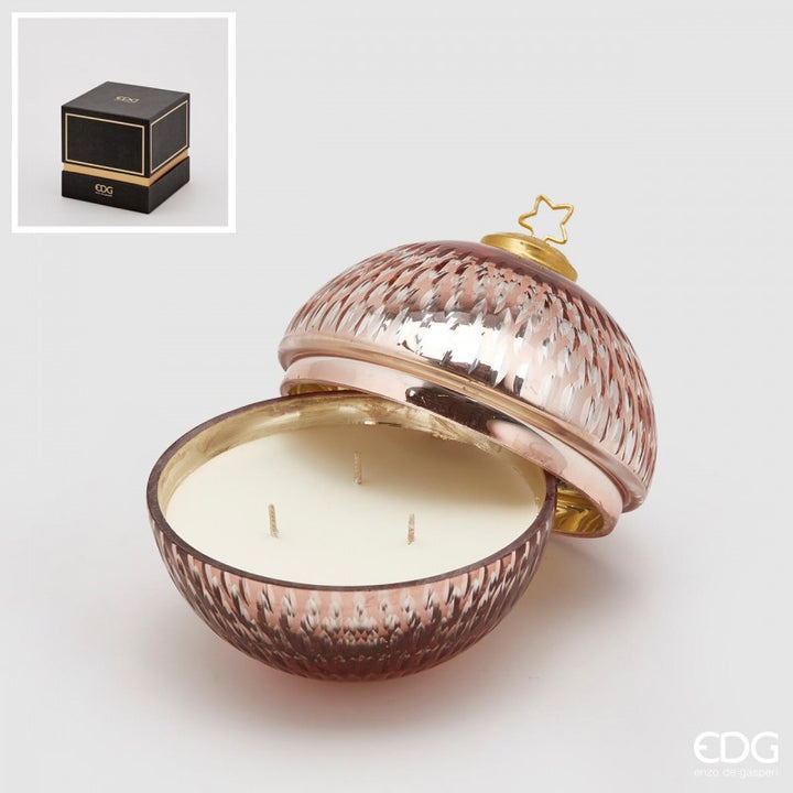 Candela con Sfera in vetro Pink| EDG