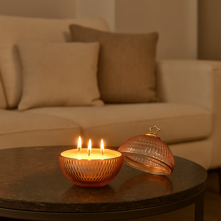 Candela con Sfera in vetro Pink| EDG