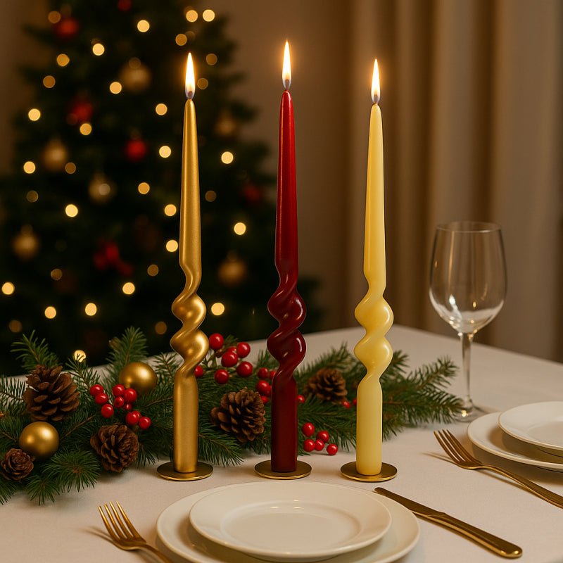 Candela Spirale Lucida H25cm | Mercury - Perrone Shop