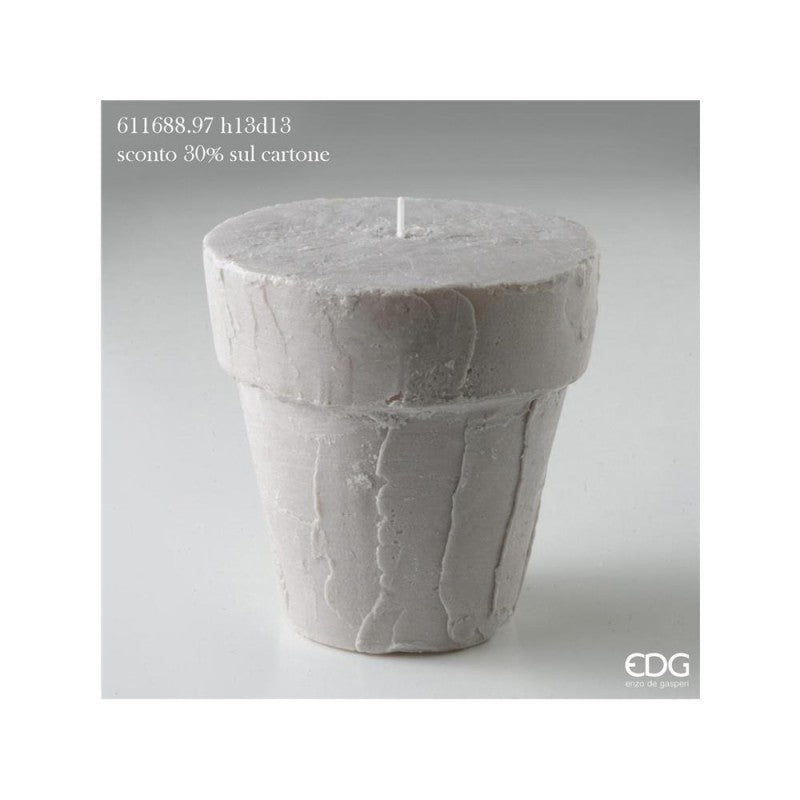 Candela stucchi vaso h13xd13cm grigio