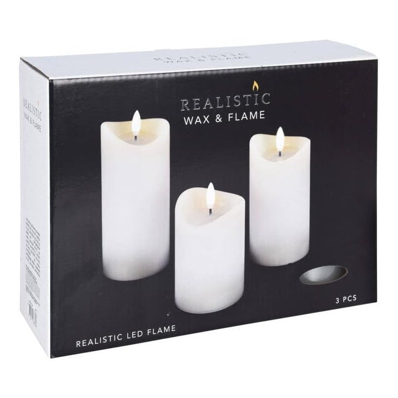 Set 3 candele led a batteria