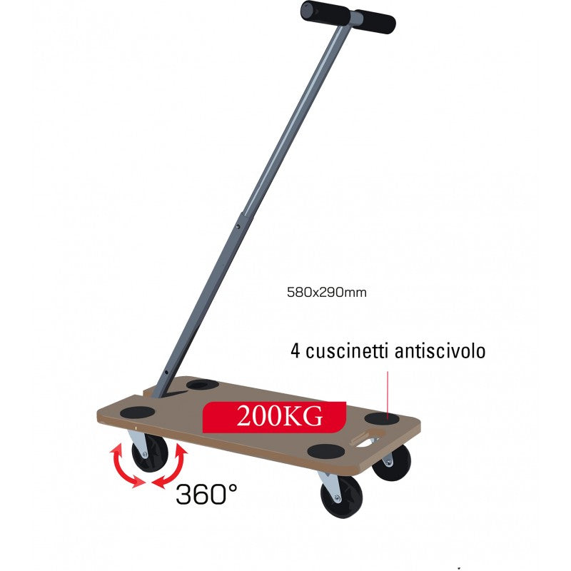 Carrello Quick con manico Telescopico portata 200kg