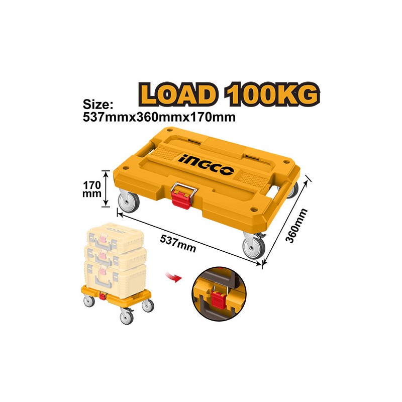Carrello per Cassette Impilabili 100 kg – 537×360×170 mm