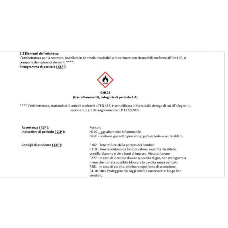 Cartuccia gas butano 277 gr