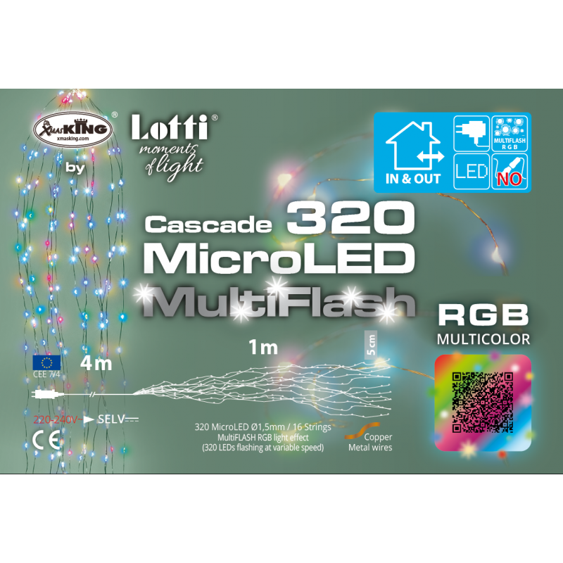 Cascata multicolor 100H con 320 microled Lotti - Perrone Shop
