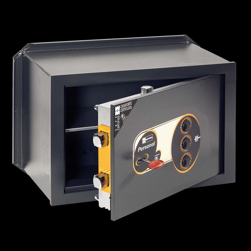 Cassaforte con chiave e combinazione meccanica