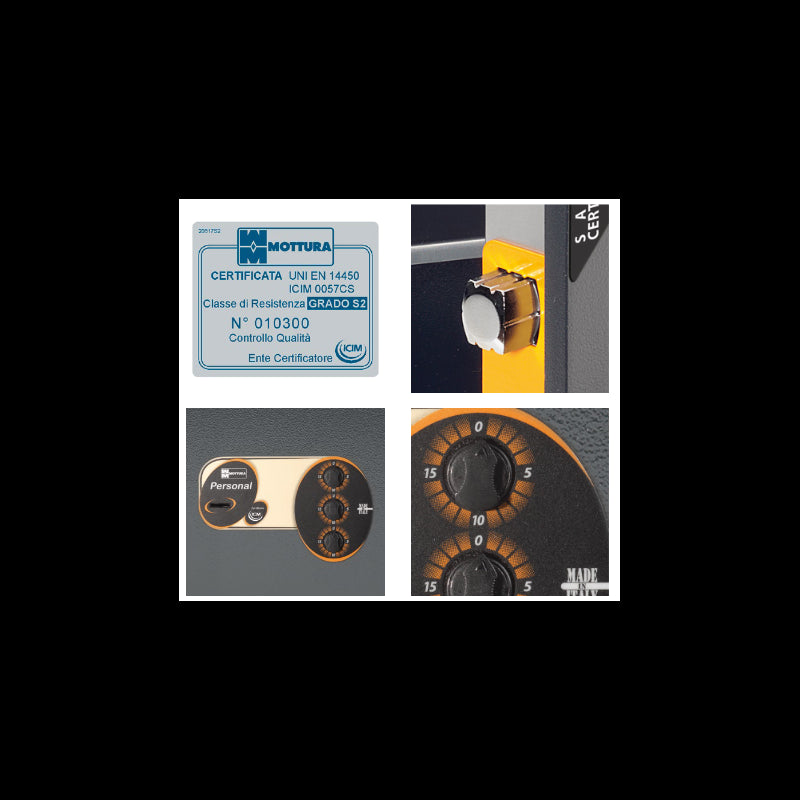 Cassaforte con chiave e combinazione meccanica