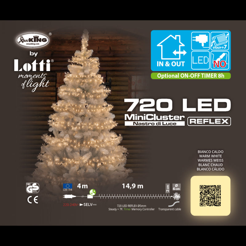 Catena 720 LED bianco caldo con controller Lotti