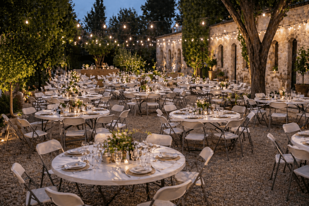 Tavolo da Catering tondo 120cm Pieghevole Professionale Xone - Perrone Shop