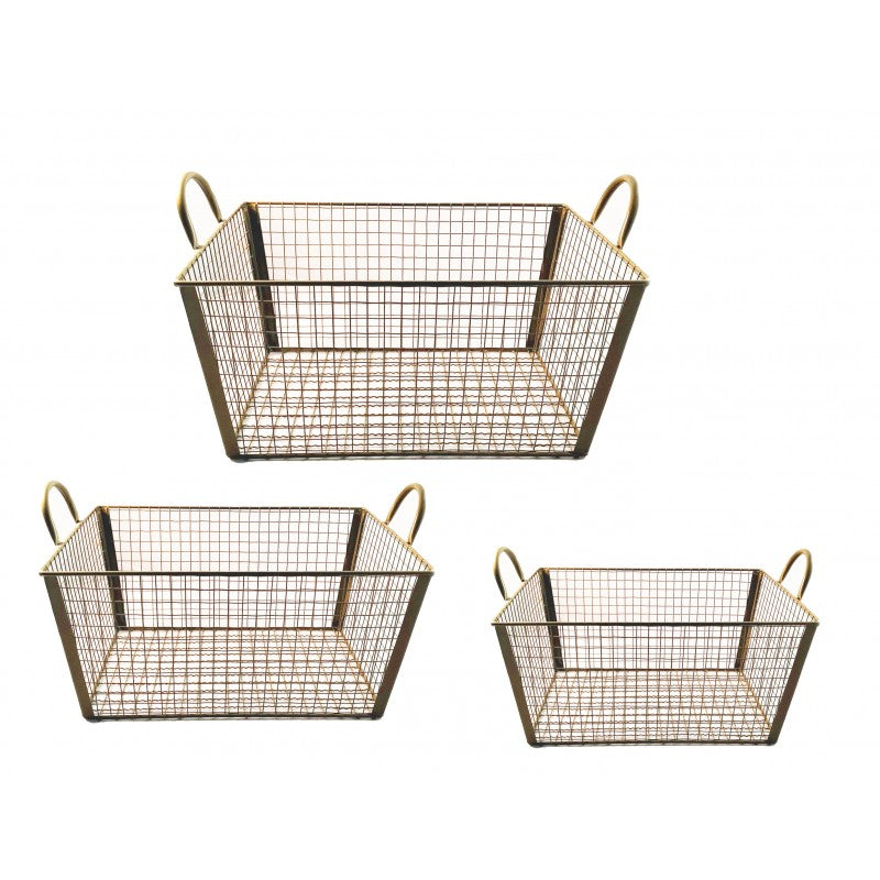 Cestino Portaoggetti in metallo oro