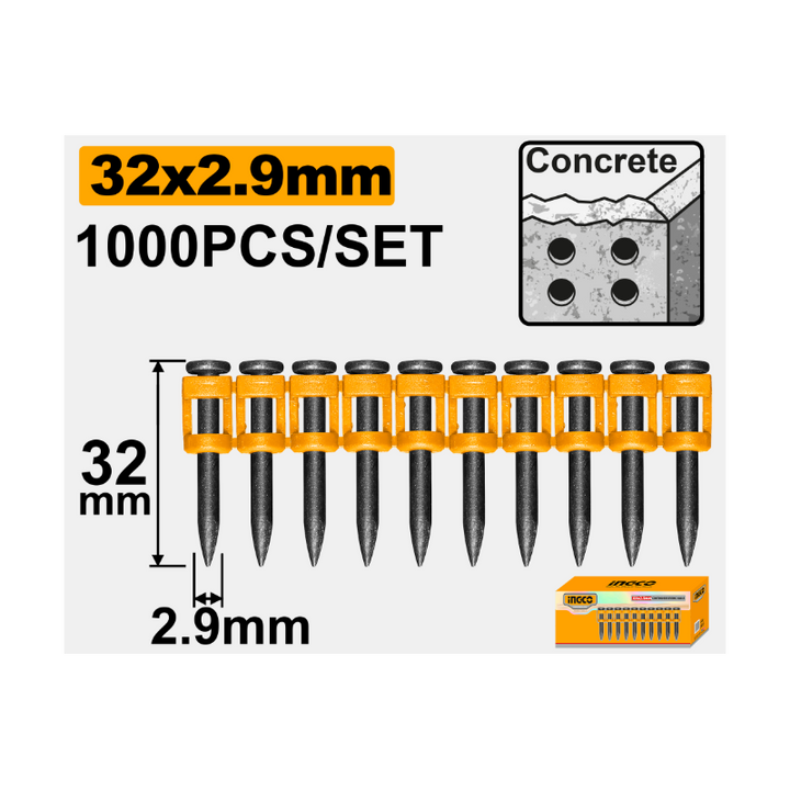 Set 1000pz Chiodi in Acciaio 32X2,9mm