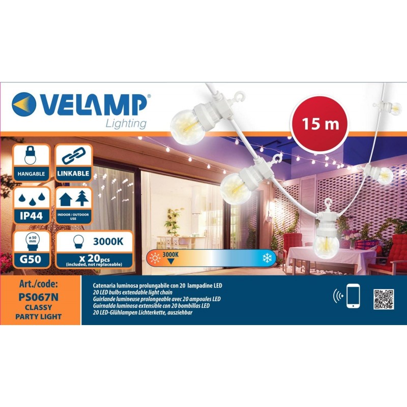 Catena luminosa 20 Bulbi luce calda