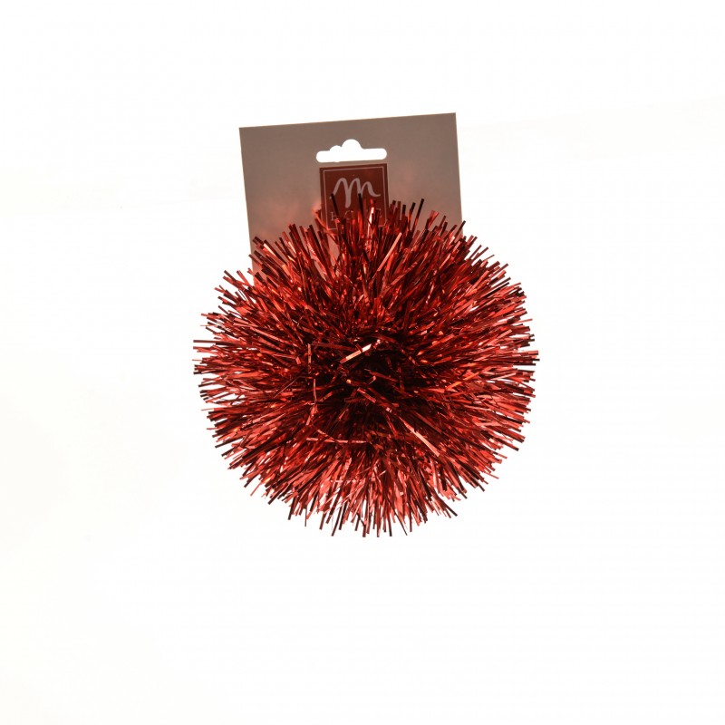 Coccarda pon pon rossa 12,5 cm