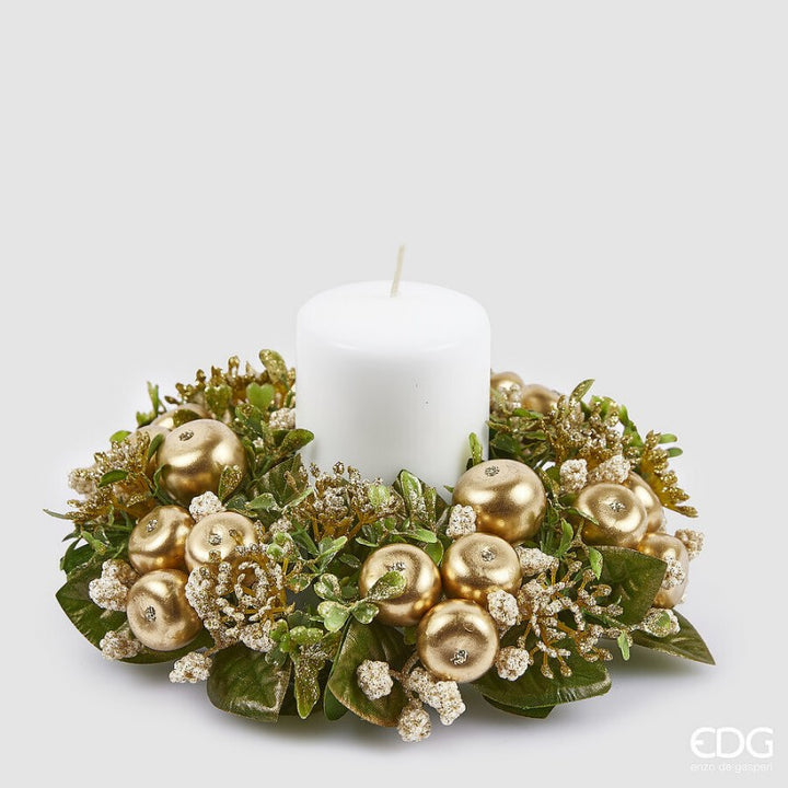 Centrotavola con foglie verde/oro | EDG
