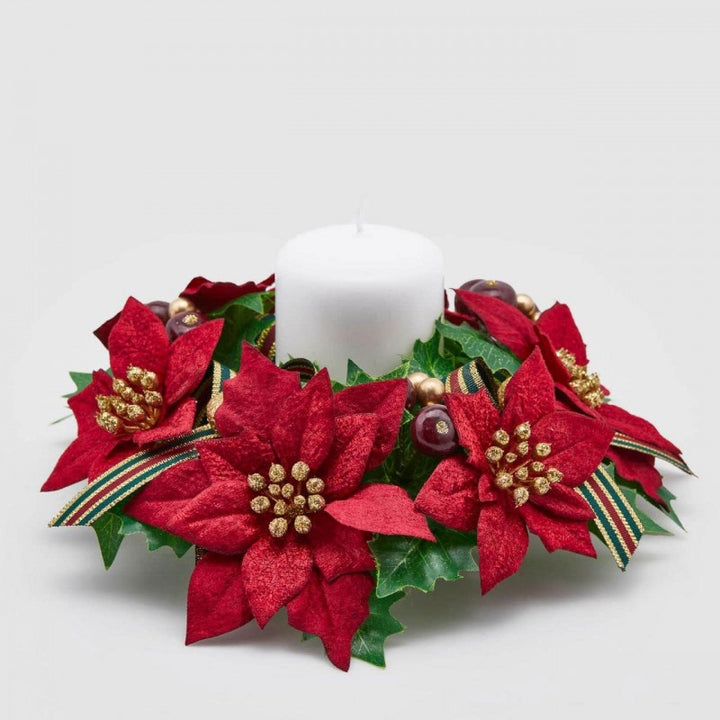Girocandela con Stelle di Natale 23cm