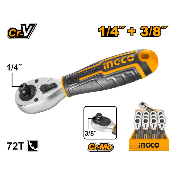 Cricchetto Reversibile 1/4 Poll+ 3/8 Poll