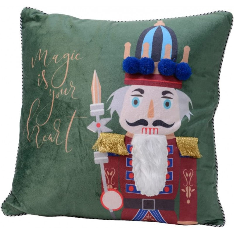 Cuscino In Velluto Con Stampa Schiaccianoci