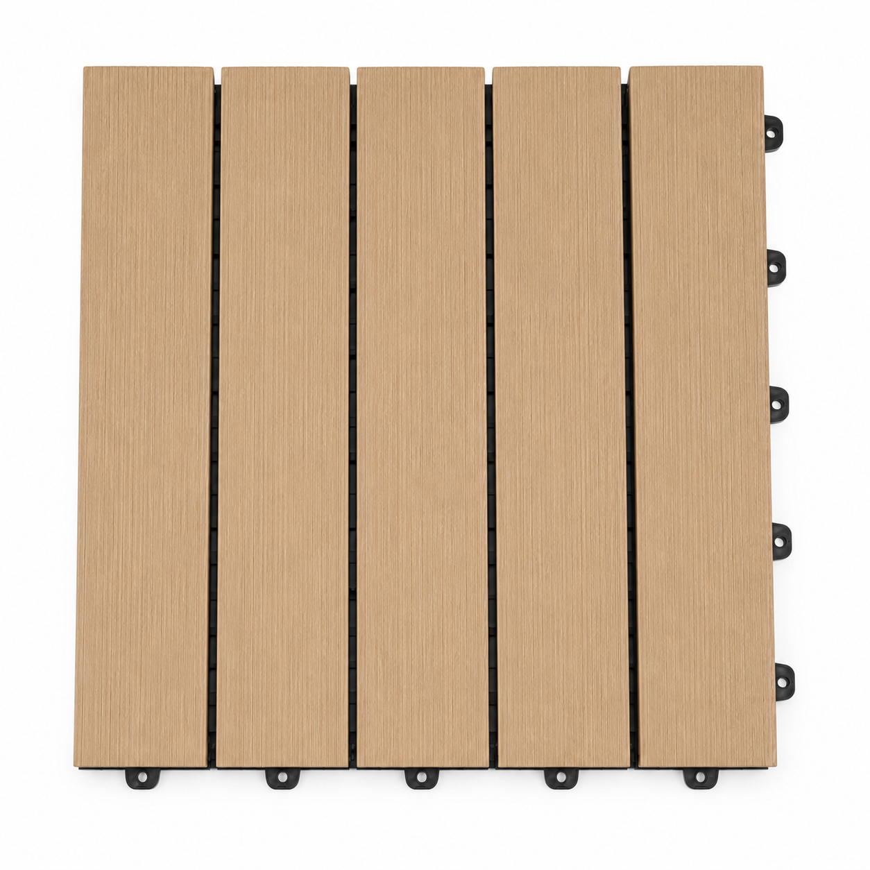 Set Piastrelle WPC a incastro click da esterno effetto legno 50x50cm - 4 pezzi