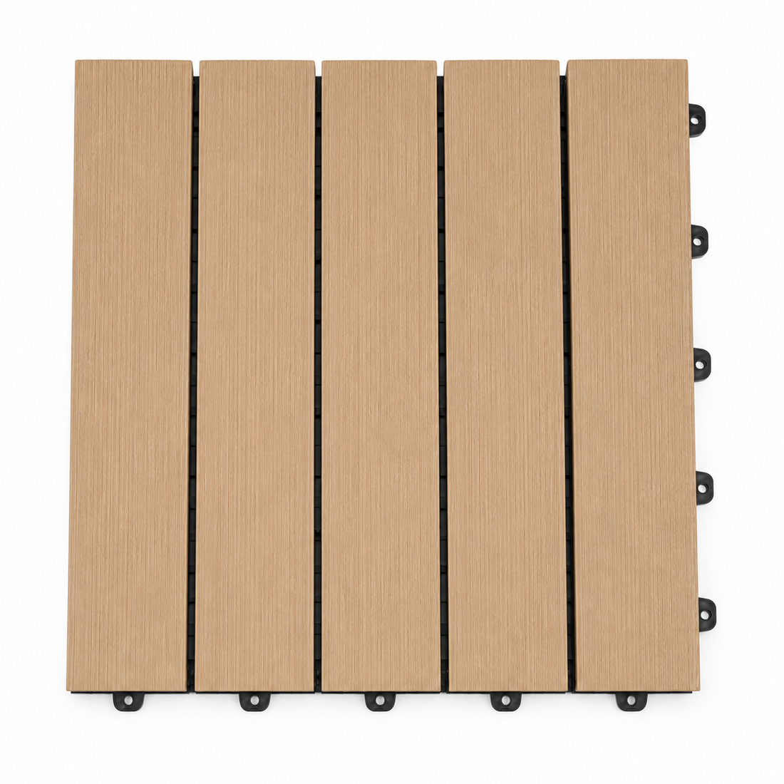 Set Piastrelle WPC a incastro click da esterno effetto legno 50x50cm - 4 pezzi