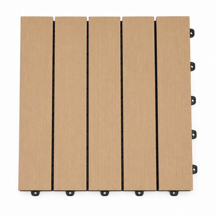 Set Piastrelle WPC a incastro click da esterno effetto legno 50x50cm - 4 pezzi - Perrone Shop
