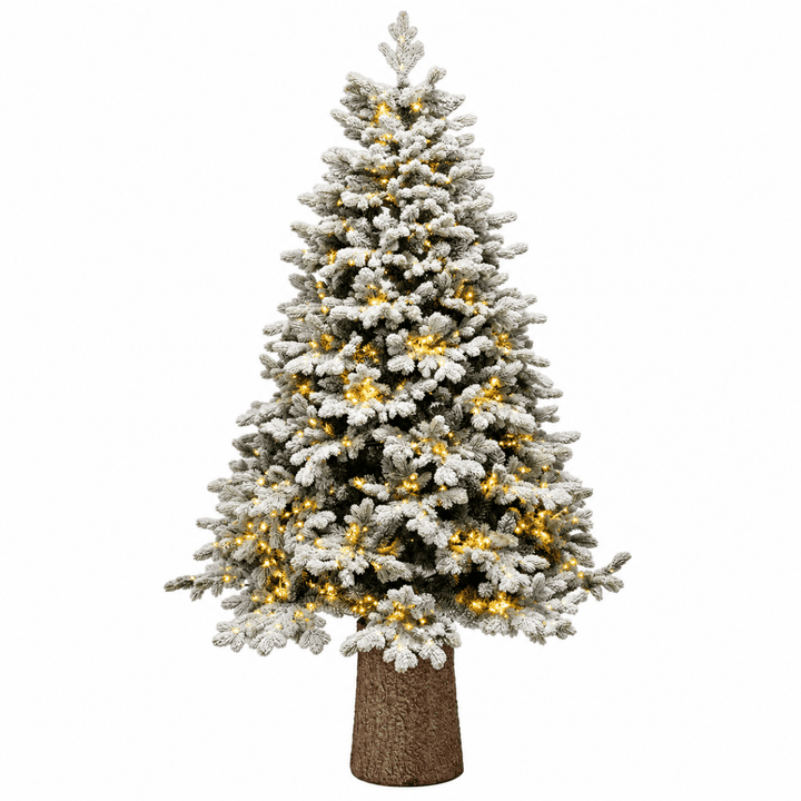 Albero di Natale Darsy Innevato con Led integrati e tronco incorporato | Xone - Perrone Shop