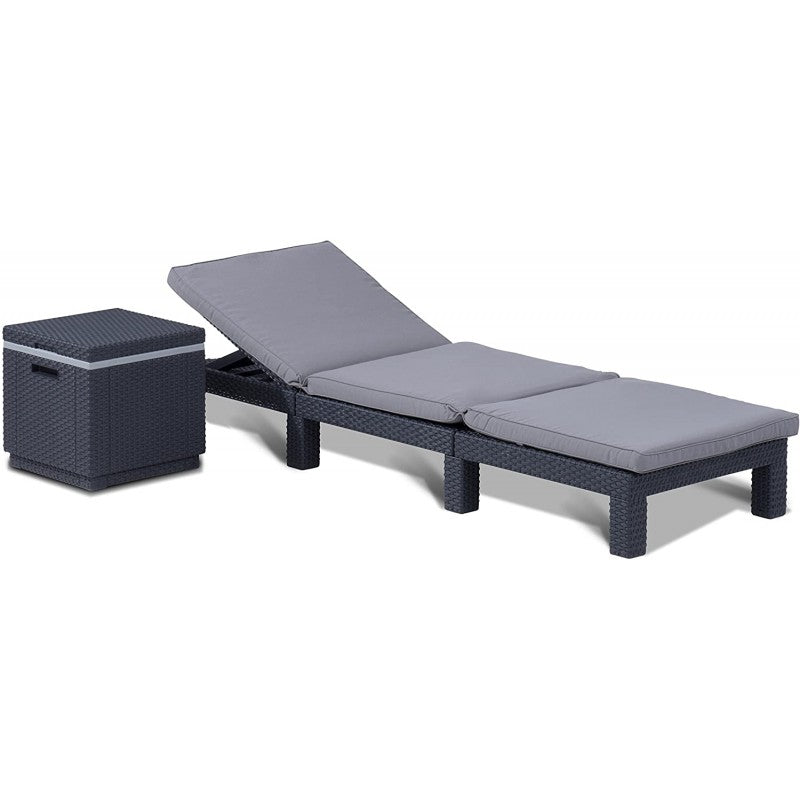 Lettino prendisole antracite con cuscino Daytona| Keter