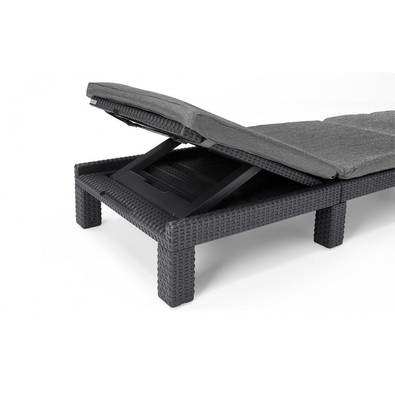 Lettino prendisole antracite con cuscino Daytona| Keter