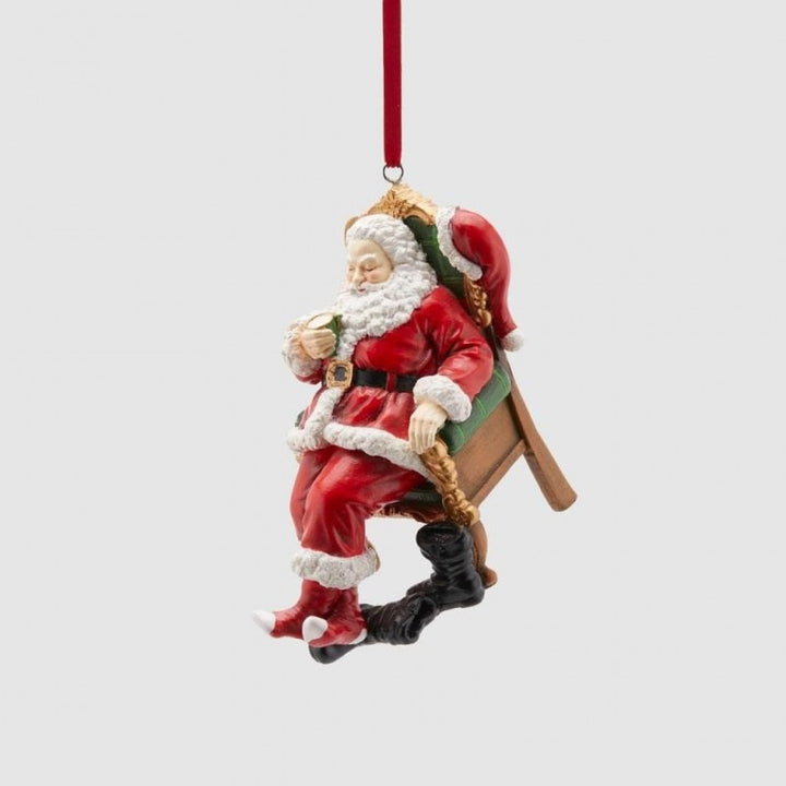 Decorazione babbo seduto H11cm