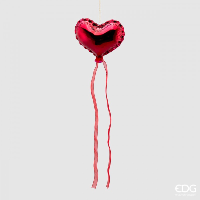 Decorazione natalizia cuore rosso con nastri | EDG