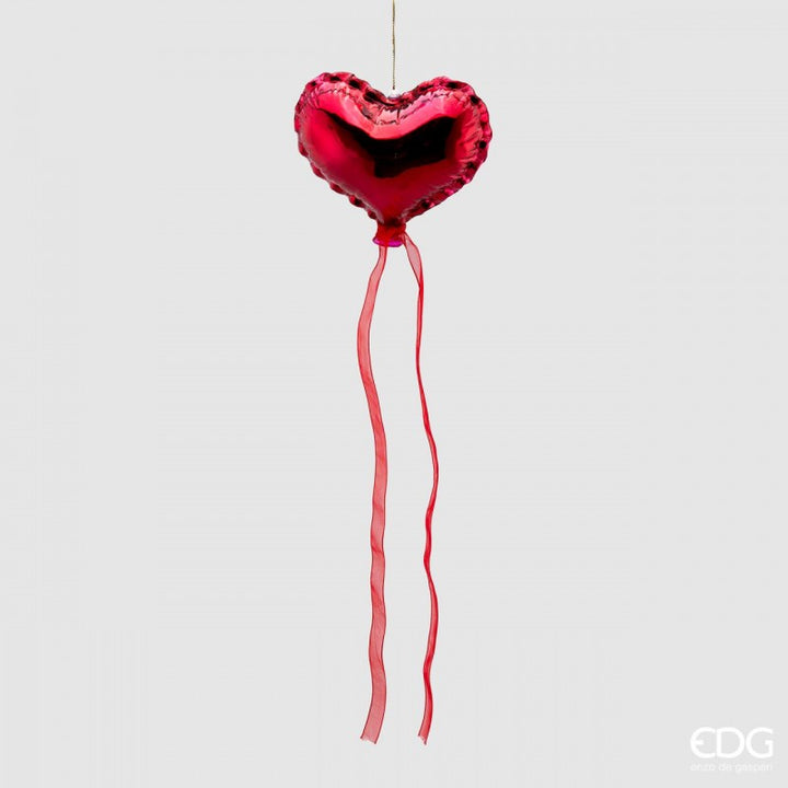 Decorazione natalizia cuore rosso con nastri | EDG