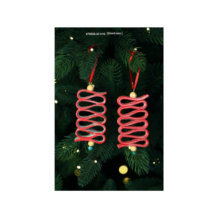 Decorazione dolcetto candy h10cm rosso e bianco