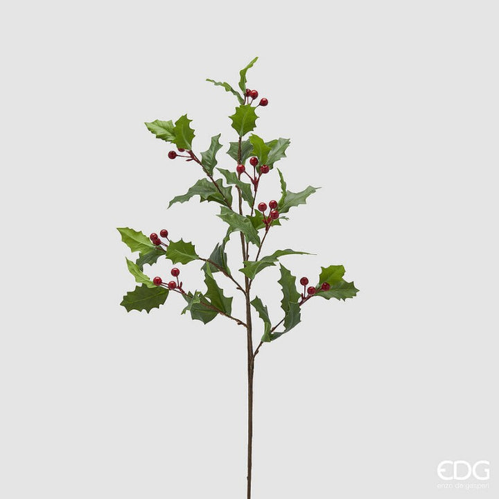 Decorazione natalizia ramo agrifoglio con bacche H100 cm | EDG
