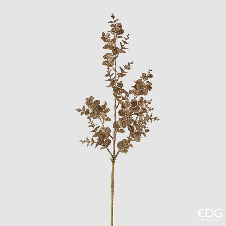Decorazione natalizia ramo eucalipto glitter oro | EDG