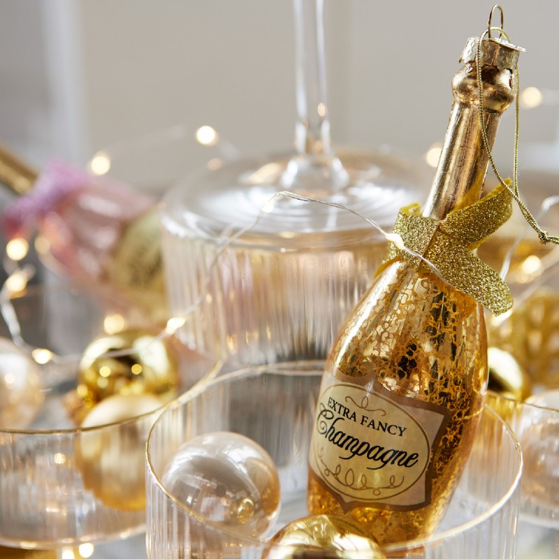 Decoro Bottiglia di Champagne H 13,50 cm