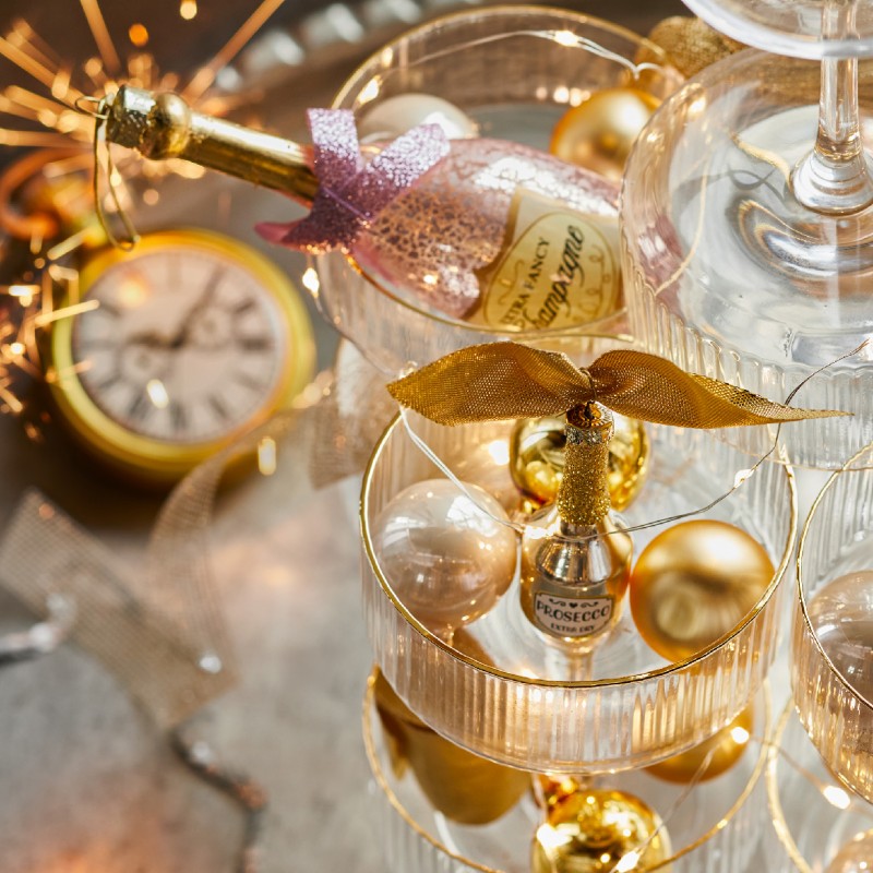 Decoro Bottiglia di Champagne H 13,50 cm