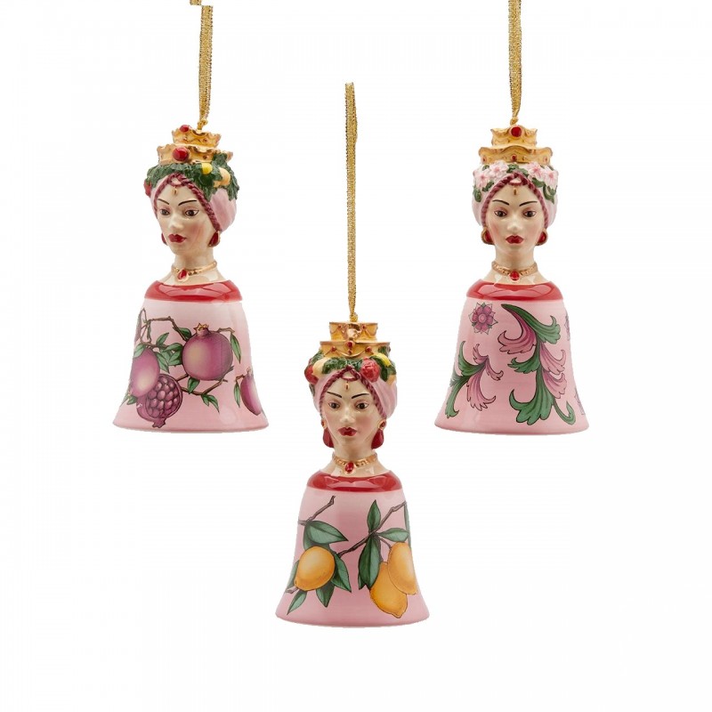 Decoro Campana Sicily In Ceramica H 13 Cm