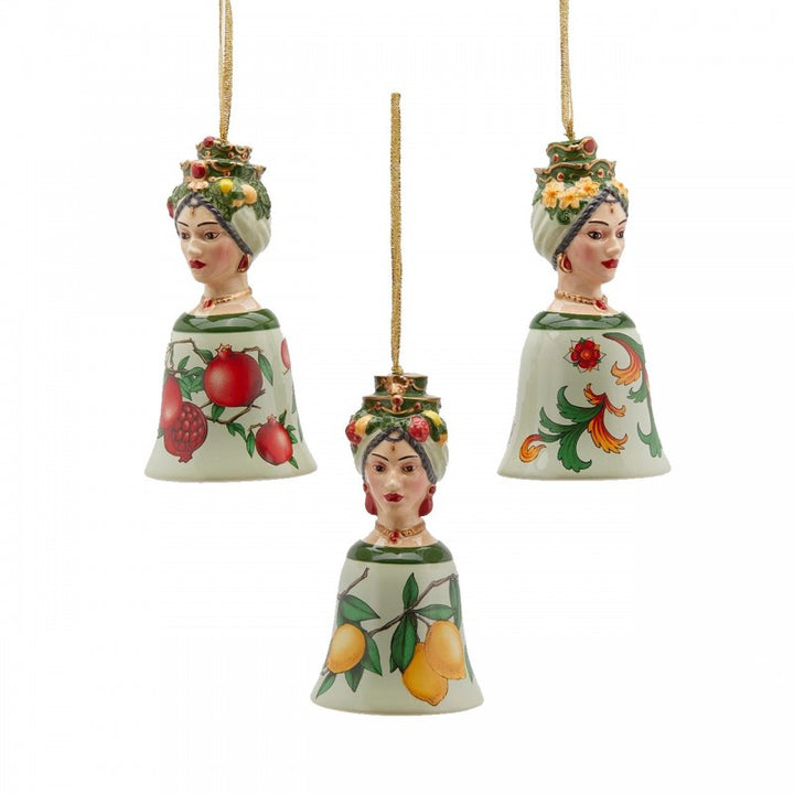 Decoro Campana Sicily In Ceramica H 13 Cm