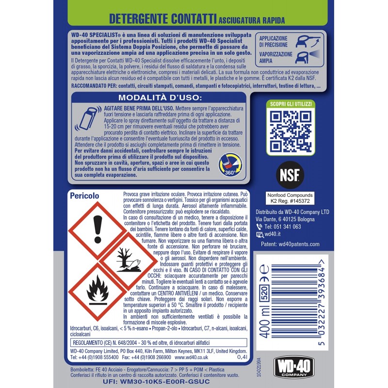 Specialist detergente contatti Ml 400 | WD-40