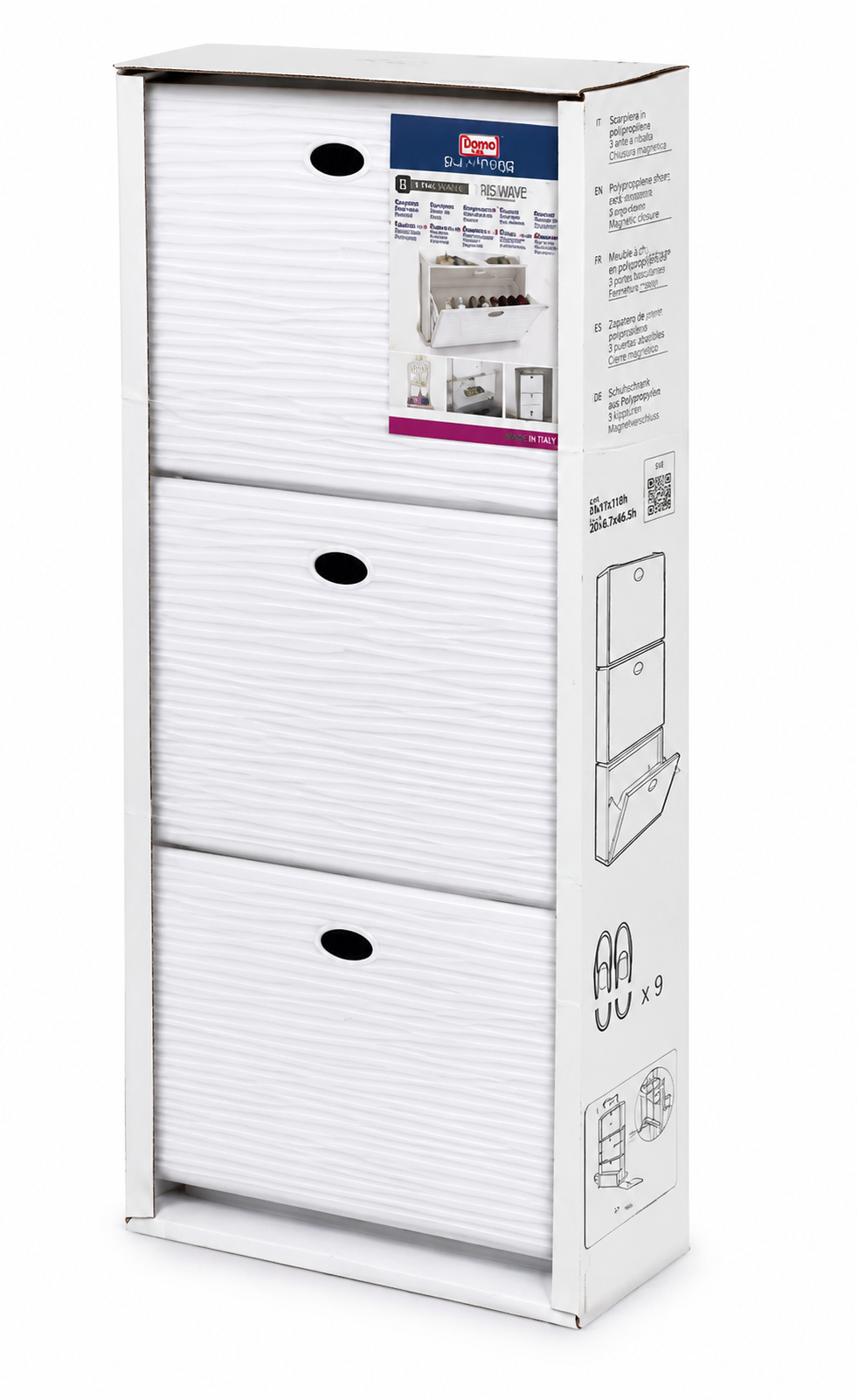 Scarpiera Wave Tris Mix 3 Ante Ribalta 9 Paia di Scarpe | DomoLiving