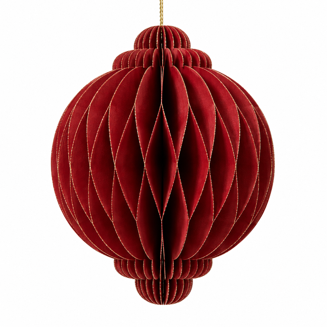 Sfera Natalizia in Carta Rossa Ø 11,5 x H 15 cm | Kaemingk