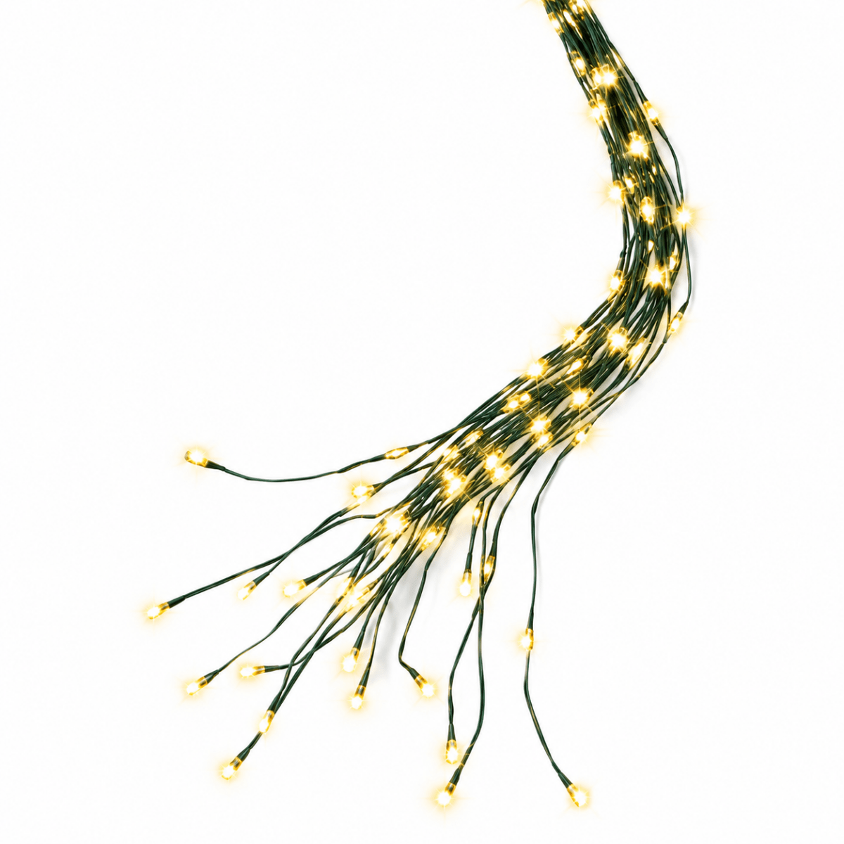 Grappolo MicroLED a Cascata Bianco Caldo con Filo Verde 2,40 m | Kaemingk - Perrone Shop
