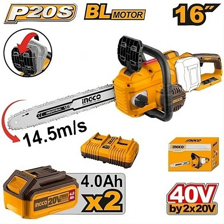 Elettrosega a batteria con 2 Batterie 20V e Caricabatteria