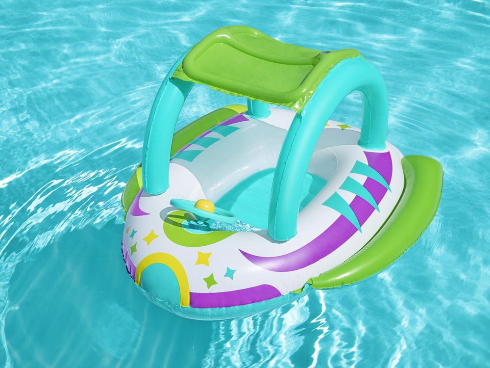 Canotto Gonfiabile Bambini con Parasole e Volante Bestway 34149 – Gioco Acqua Piscina - Perrone Shop