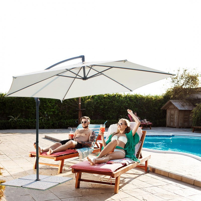 Ombrellone Eris  P/L Ø 3cm Palo Nero Telo Beige