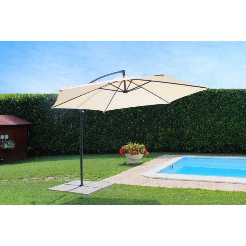 Ombrellone Eris  P/L Ø 3cm Palo Nero Telo Beige