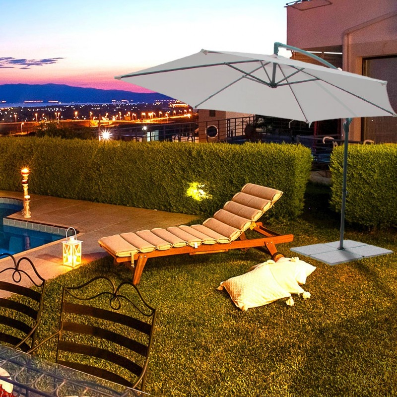 Ombrellone Eris  P/L Ø 3cm Palo Nero Telo Beige