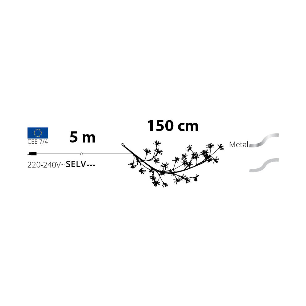 Ramo luminoso LED 480 MicroLED 1,5 m Bianco Caldo - Perrone Shop