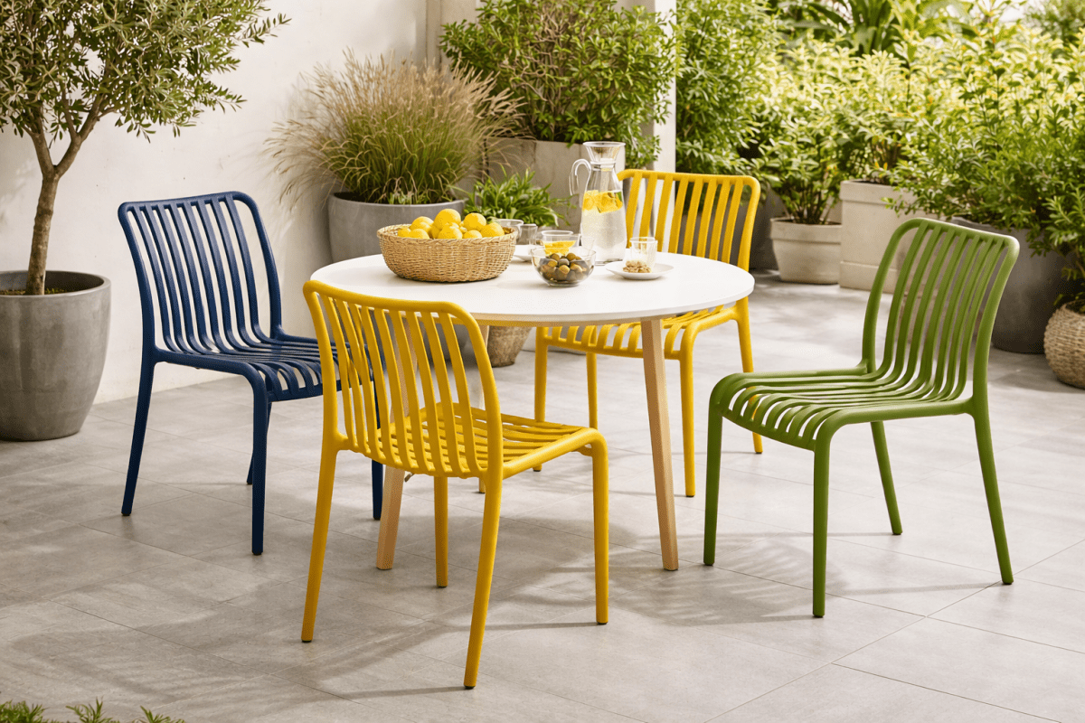 Sedia da giardino moderna colorata in polipropilene Ines Xone - Perrone Shop