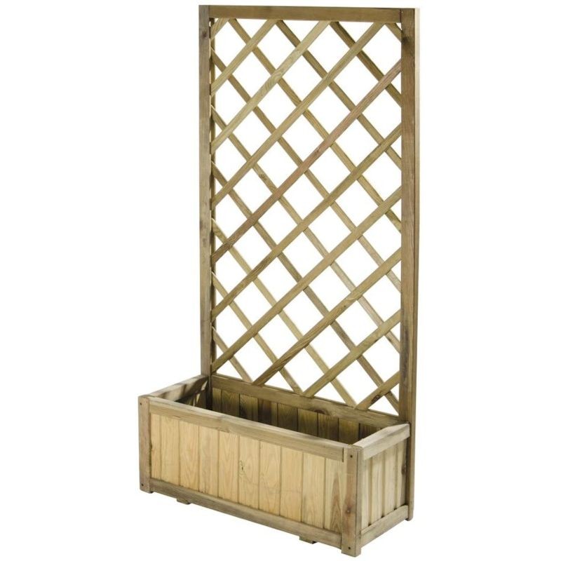 Fioriera con grigliato in legno impregnato 75x3x180h cm Verdelook