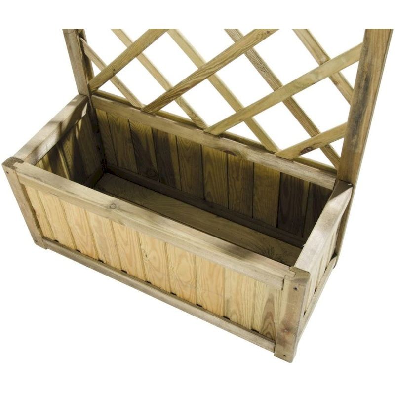 Fioriera con grigliato in legno impregnato 75x3x180h cm Verdelook